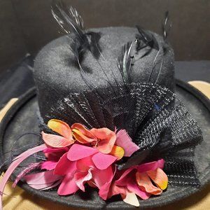 Women's Black Wool Bowler Hat
